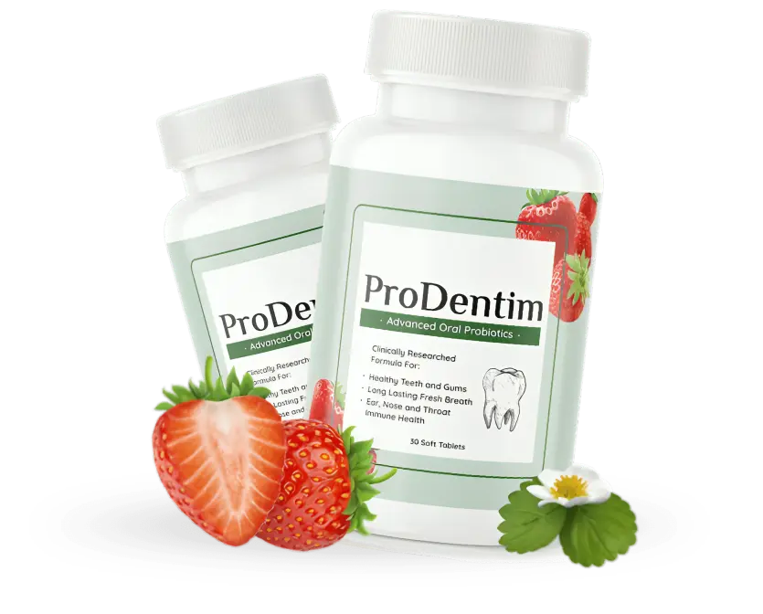 ProDentim-supplement-bottle-next-to-fresh-mint-leaves-showcasing-natural-ingredients-for-dental-care